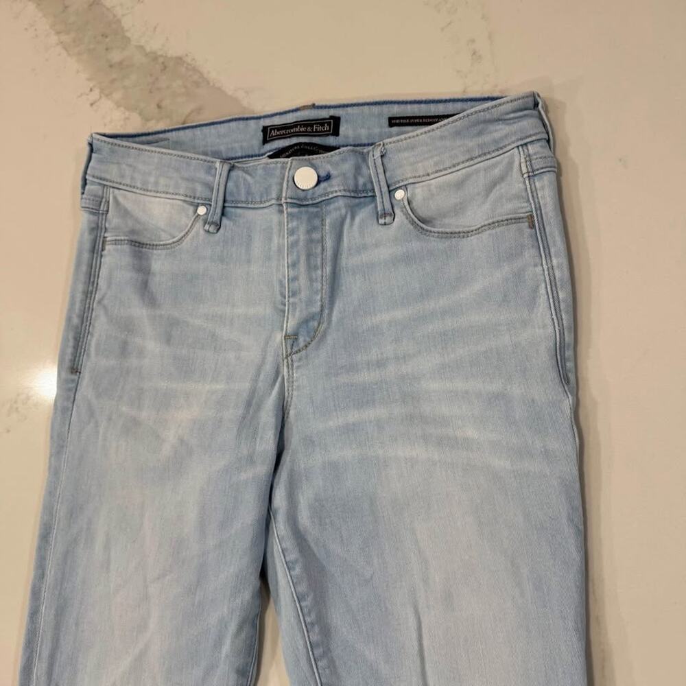 Abercrombie & Fitch The Super Skinny Ankle Mid Rise Denim Jeans Women's 28 Blue - Picture 3 of 9